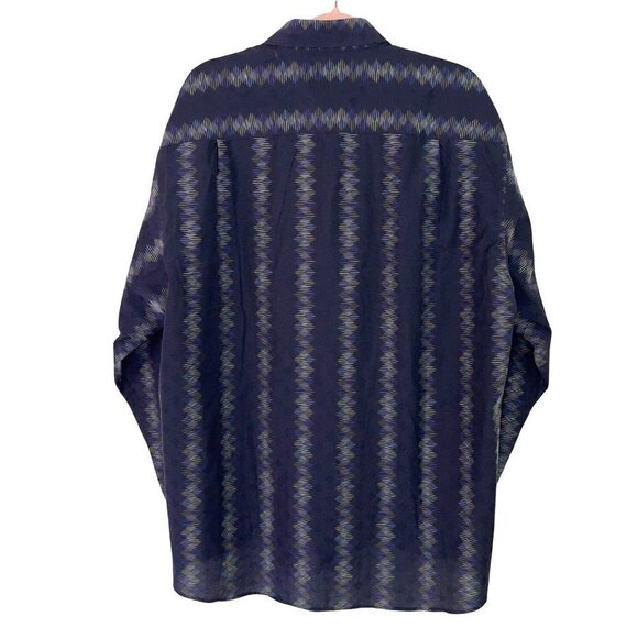 Jhane Barnes Button Up Shirt Mens Size XL Vintage Italian Woven Cotton Linen - Picture 2 of 10